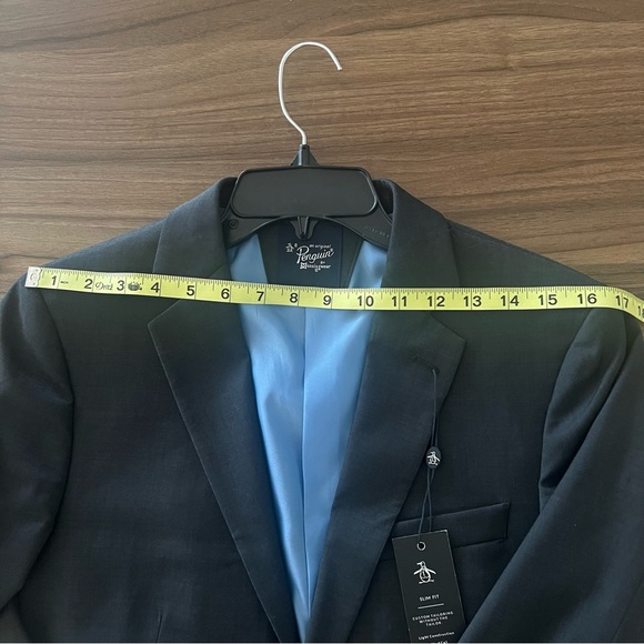 Men’s Slim Fit Suit Jacket Original Penguin By Munsingwear Black Size 36S - Picture 11 of 11
